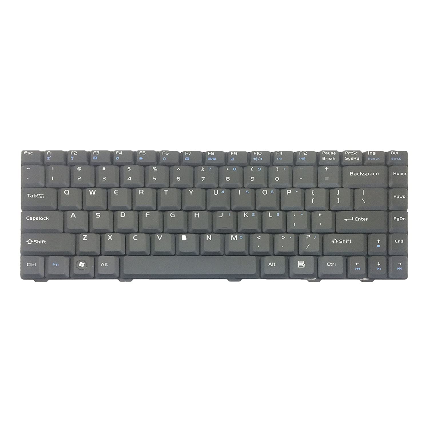 WISTAR Laptop Keyboard Compatible for Asus F80, F80C F80CR X80, X82, X85, F80L, F81SE, F83CR, R46 X88 P/No. V020462CS1, V092362AS1, 0KN0-DE1US01, V092362AS4 Series US (Black